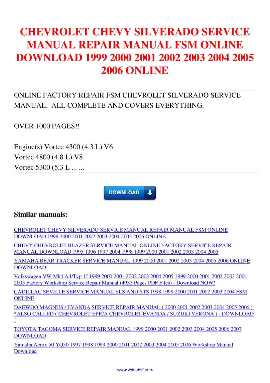 2000 Chevy Tracker Owners Manual Download